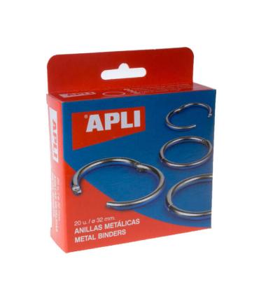 Apli Pack de 20 Anillas Metalicas Articuladas Ø32 mm