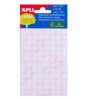 Apli Etiquetas Minibolsa Blancas Ø 8.0mm 5 Hojas