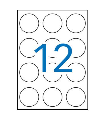 Apli Etiquetas Blancas Permanentes Ø 60.0 mm 100 Hojas