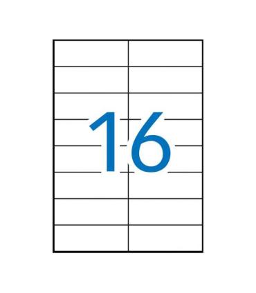 Apli Pack de 1600 Etiquetas Permanentes Blancas 105 x 37mm - 100 Hojas x 16 Etiquetas