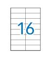 Apli Pack de 1600 Etiquetas Permanentes Blancas 105 x 37mm - 100 Hojas x 16 Etiquetas