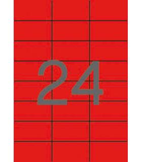 Apli Etiquetas Rojas Permanentes 70.0 x 37.0mm 20 Hojas