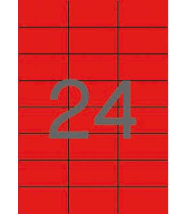 Apli Etiquetas Rojas Permanentes 70.0 x 37.0mm 20 Hojas
