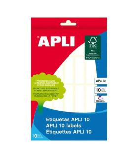 Apli Pack de 280 Etiquetas Permanentes Blancas 13x40mm - Aptas para Escritura Manual