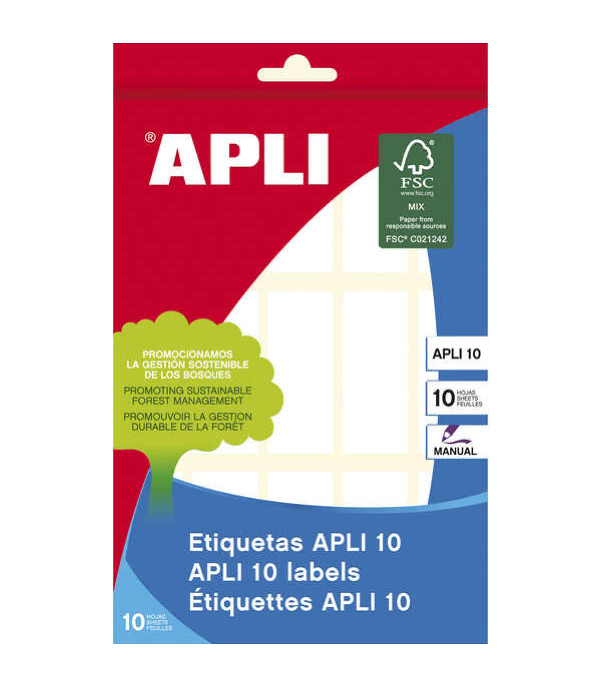 Apli Etiquetas 10 Blancas 20.0 x 50.0mm 10 Hojas