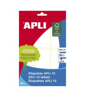 Apli Etiquetas Blancas 34 x 67 mm - Ideal para Escribir sobre Ellas - 10 Hojas
