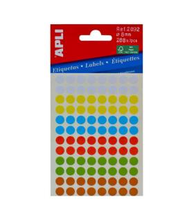 Apli Etiquetas Minibolsa Colores Surtidos Ø 8.0mm 3 Hojas
