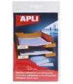 Apli Bolsillos Adhesivos para Etiquetas - Tamaño 25x75mm - Cambia la Informacion de la Etiqueta Segun tus Necesidades - Contiene