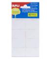 Apli Pack de 48 Etiquetas Blancas 25x40mm - Adhesivo Permanente - 8 Etiquetas por Hoja