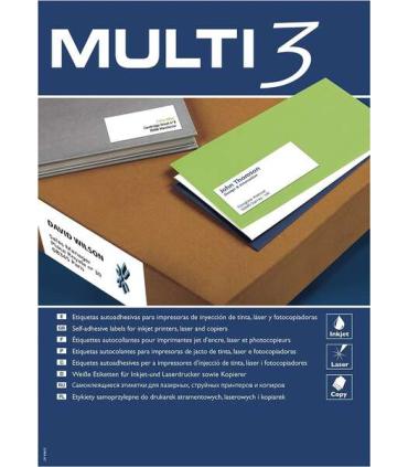 Multi3 Pack de 2700 Etiquetas Blancas Tamaño 70x30mm - 100 Hojas x 27 Etiquetas - Aptas para Imprimir