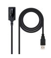 Nanocable Cable Prolongador con Amplificador USB-A 2.0 Macho a USB-A Hembra 15m