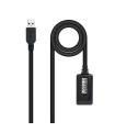 Nanocable Cable Prolongador con Amplificador USB-A 3.0 Macho a USB-A Hembra 15m