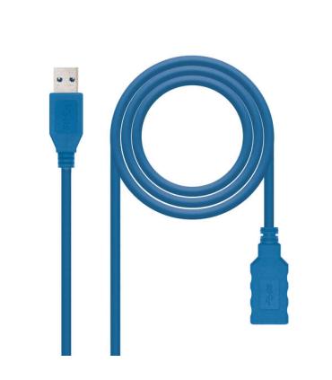 Nanocable Cable USB-A 3.0 Macho a USB-A Hembra 1m - Color Azul