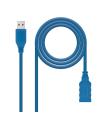 Nanocable Cable USB-A 3.0 Macho a USB-A Hembra 1m - Color Azul