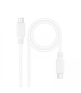 Nanocable Cable USB 2.0 3A - Tipo USB-C/M-USB-C/M - 1m - Color Blanco