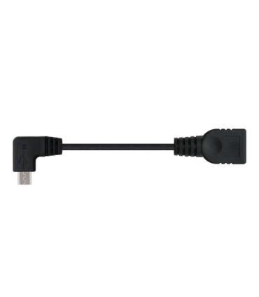 Nanocable Cable Micro USB 2.0 OTG Acodado Macho a USB-A Hembra 15cm