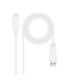Nanocable Cable USB 3.1 Gen2 10Gbps 3A USB-C/M-A/M - Color Blanco