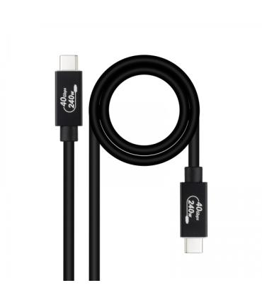 Nanocable Cable USB 4 Gen 3x2 40Gbps 5A/240W - USB-C/M-USB-C/M - 1.8 m - Color Negro