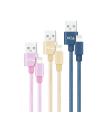 Nanocable Pack de 3 Cables Mallados USB-A Macho a Lightning Macho - Longitud 1m - Colores Rosa, Dorado y Azul