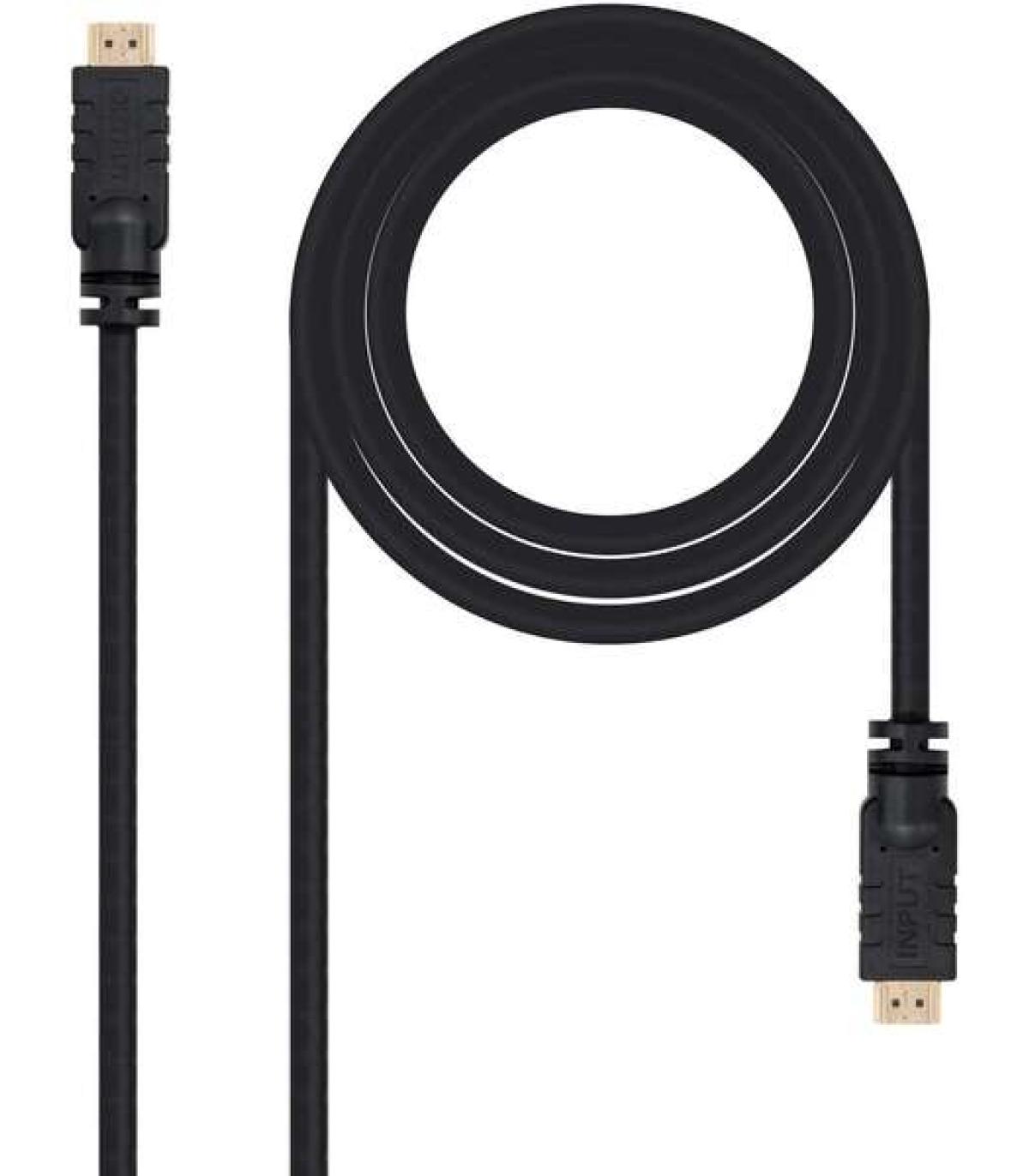 Nanocable Cable HDMI v1.4 con Repetidor Macho a HDMI v1.4 Macho 15m - Alta Velocidad - Color Negro