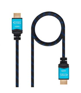 Nanocable Cable HDMI v2.0 Macho a HDMI v2.0 Macho 0.50m - 4K@60Hz 18Gbps - Alta Velocidad - Recubierto Nylon Trenzado - Color Ne