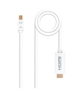 Nanocable Cable Conversor Mini DP Macho a HDMI v1.4 Macho 2m - Color Blanco