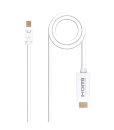 Nanocable Cable Conversor Mini DP Macho a HDMI v1.4 Macho 2m - Color Blanco