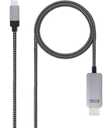 Nanocable Cable Conversor USB-C Macho a HDMI Macho 1.80m - Color Negro/Plata