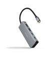 Nanocable HUB USB-C 6 en 1 - Conversor USB-C 3.2 GEN1 5G a 2 x USB-A + 2 x USB-C + HDMI + USB-C PD 100W - Aluminio - 15 cm - Col