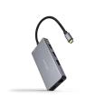Nanocable HUB USB-C 9 en 1 -Conversor USB-C a 3 x USB-A + 2 x HDMI + RJ45 + TF + SD + USB-C PD 100W - Aluminio - 15cm - Color Gr