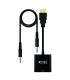 Nanocable Conversor HDMI a SVGA+audio - HDMI A/M-SVGA/H+Jack 3.5/H - 10cm+1.0m - Color Negro