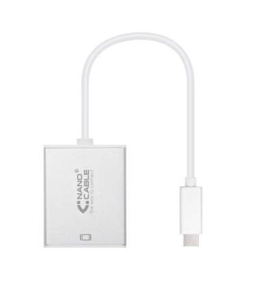 Nanocable Conversor USB-C a VGA. USB-C/M - VGA/H - Aluminio - 10 cm - Color Gris