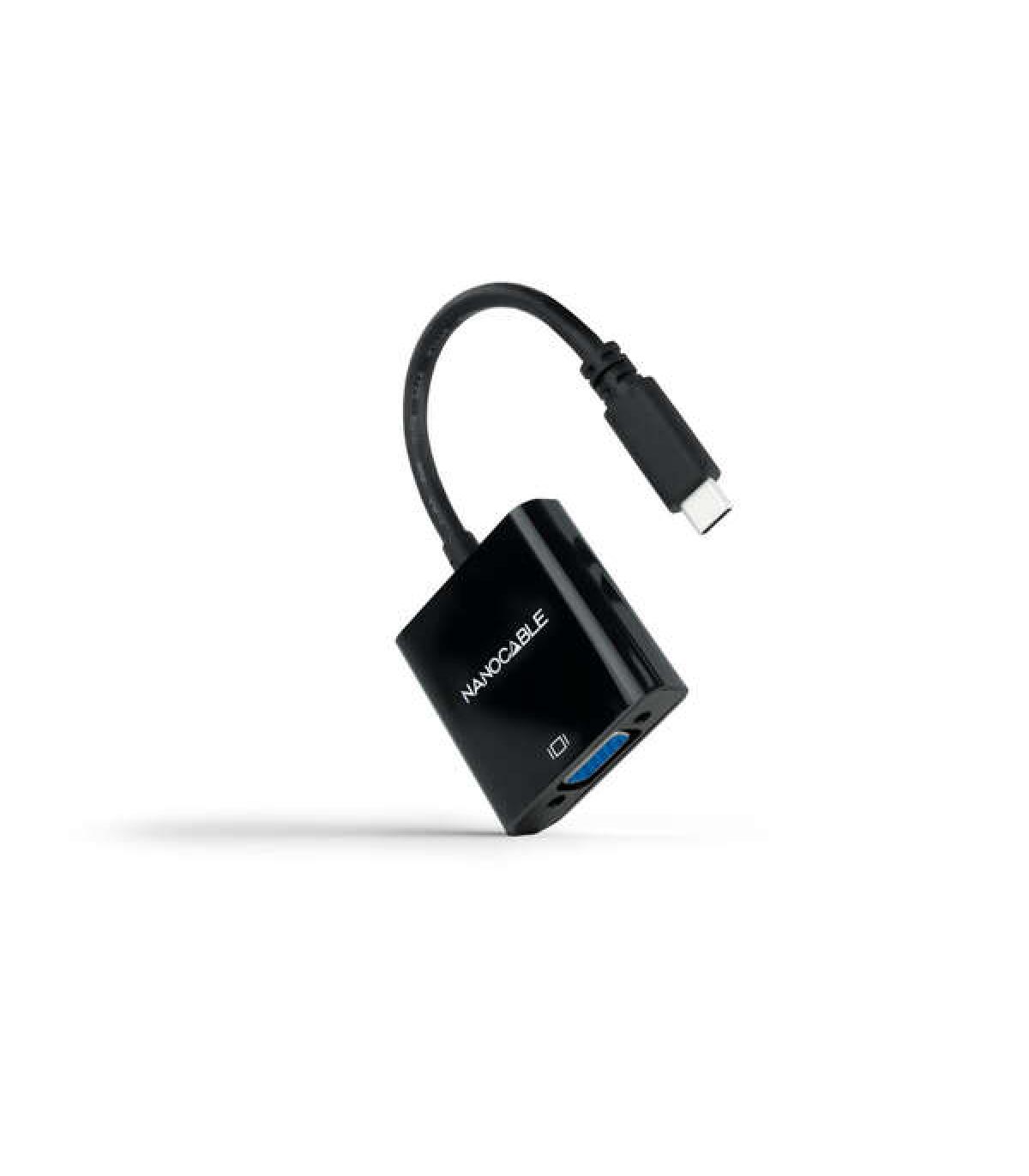 Nanocable Conversor USB-C A VGA - 10cm - Color Negro