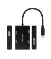 Nanocable Conversor USB-C/M a HDMI/H + DVI/H + DP/H + VGA/H - 10cm - Color Negro