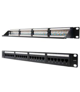 Nanocable Patch Panel 24 Puertos RJ45 Cat.6 UTP 19" 1U dual IDC - Color Negro