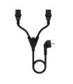 Nanocable Cable de Alimentacion CEE7 Macho a 2x C-13 Hembra 1.80m - Color Negro