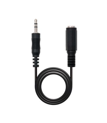 Nanocable Cable Audio Estereo Jack 3.5mm Macho a Jack 3.5mm Hembra 5m - Color Negro