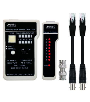 Nanocable Testeador para Cable RJ11/RJ12/RJ45, Coaxial