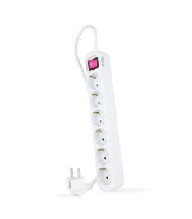 Nanocable Regleta de Proteccion con 6 Shuckos - Cable de 1.40m - Interruptor On/Off - Color Blanco