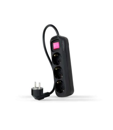 Nanocable Regleta 3 Tomas Interruptor 1.4m - Color Negro