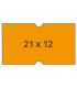 Apli Etiquetas Naranjas para Maquinas de Precios de 1 Linea - Tamaño 21x12mm - Pack de 6 Rollos - Adhesivo Permanente - Compatib