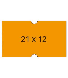 Apli Etiquetas Naranjas para Maquinas de Precios de 1 Linea - Tamaño 21x12mm - Pack de 6 Rollos - Adhesivo Permanente - Compatib