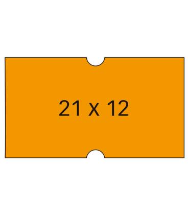 Apli Etiquetas Naranjas para Maquinas de Precios de 1 Linea - Tamaño 21x12mm - Pack de 6 Rollos - Adhesivo Permanente - Compatib