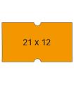 Apli Etiquetas Naranjas para Maquinas de Precios de 1 Linea - Tamaño 21x12mm - Pack de 6 Rollos - Adhesivo Permanente - Compatib