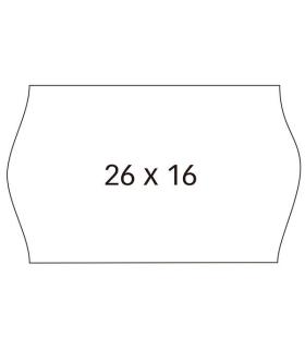 Apli Etiquetas Blancas para Maquinas Etiquetadoras de Precios de 2 Lineas - Tamaño 26 x 16mm - Adhesivo Permanente con Cantos Si