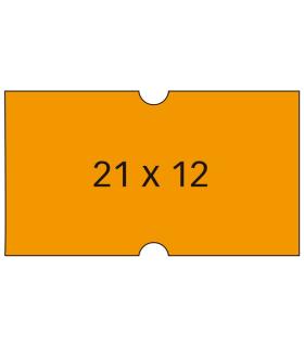 Apli Etiquetas Naranjas 21x12mm para Maquinas de Precios de 1 Linea - Pack de 6 Rollos con 1000 Etiquetas/Rollo - Adhesivo Remov