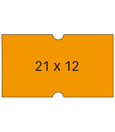 Apli Etiquetas Naranjas 21x12mm para Maquinas de Precios de 1 Linea - Pack de 6 Rollos con 1000 Etiquetas/Rollo - Adhesivo Remov