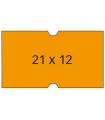 Apli Etiquetas Naranjas 21x12mm para Maquinas de Precios de 1 Linea - Pack de 6 Rollos con 1000 Etiquetas/Rollo - Adhesivo Remov