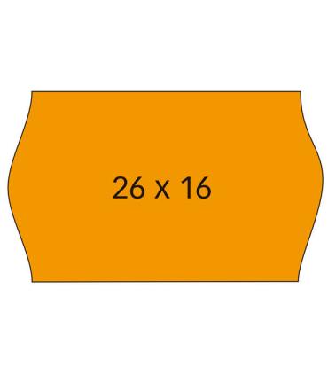 Apli Etiquetas Naranjas Removibles 26x16mm para Maquinas de Precios de 2 Lineas - Pack de 6 Rollos - Cantos Sinusoidales - Alta.