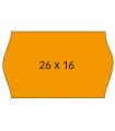 Apli Etiquetas Naranjas Removibles 26x16mm para Maquinas de Precios de 2 Lineas - Pack de 6 Rollos - Cantos Sinusoidales - Alta 